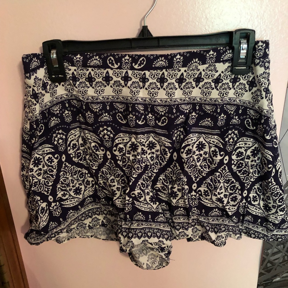 navy and white shorts